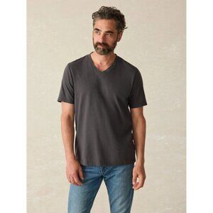 Faherty Men's Sunwashed V-Neck Tee Washed Black NWT Size XL